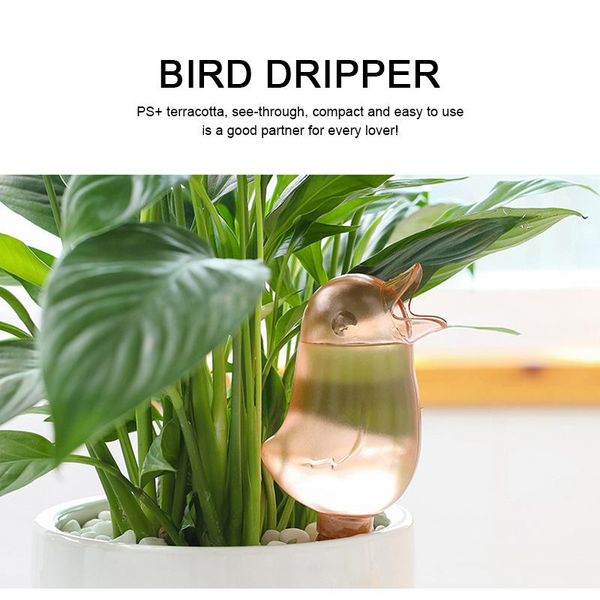 

watering equipments 1pc bird-shaped flower bottle transparent automatic dripper self pouring gadgets kettle for household supplies