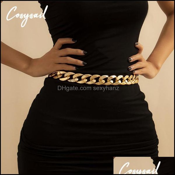 

& fashion aessories belts cosysail charm simple chunky chain waist for women b gold colors thick waistband harness belly chains body jewelry, Black;brown