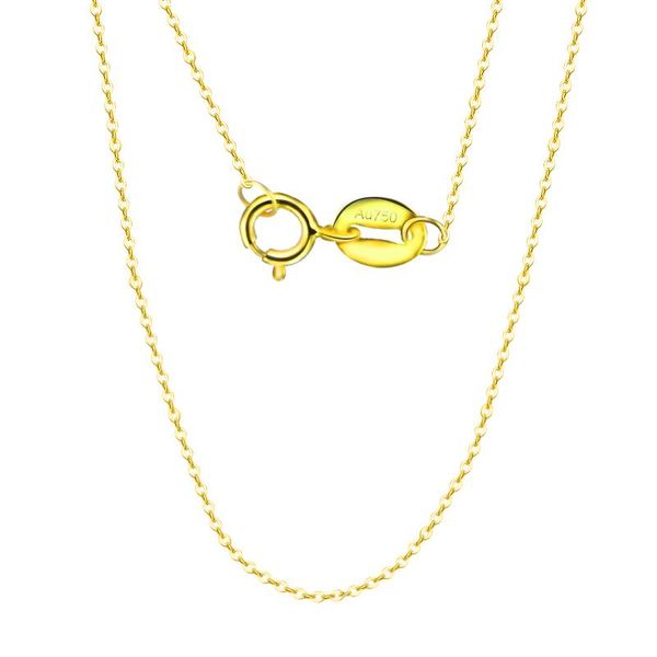 

chains 18 inch zhixi pure 18k yellow gold necklace chain real au750 fine jewelry for women wedding g02, Silver