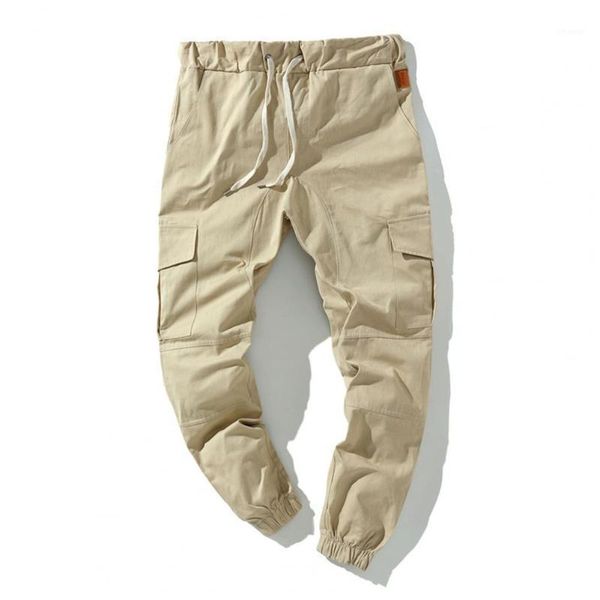

men's pants mens sweatpants joggers running sports trousers cargo solid color multi pockets men ankle tied drawstring for, Black