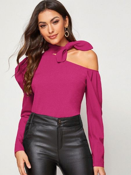 

asymmetrical neck knot detail b9oi#, White