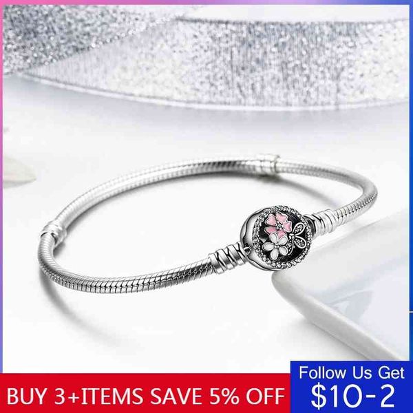 

codemonkey 100% real sterling silver flower original bracelet fit beads charms diy jewelry gift for women cmc919, Golden;silver