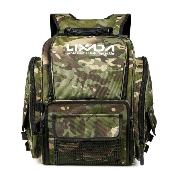 

fishing accessories lixada tackle backpack with 4 trays large storage bag rain cover outdoor shoulder water-resistant