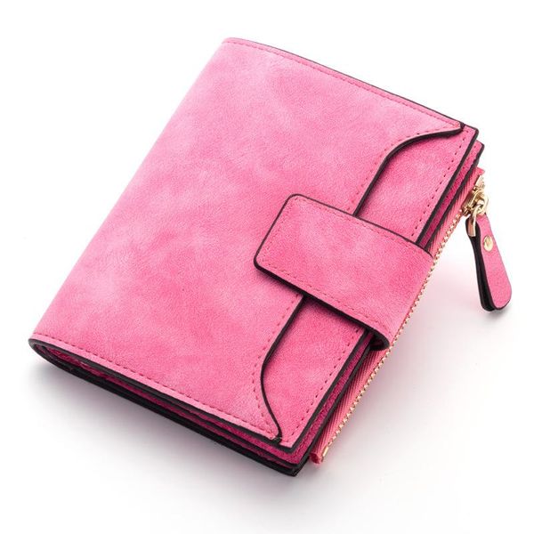

card holders women's purses three-fold multi-card position clutch female zipper multi-function coin holder folding leather short wallet, Brown;gray