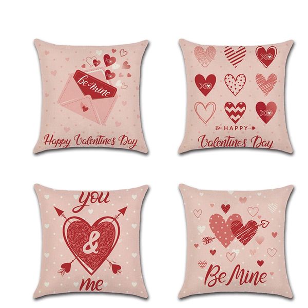 

love pattern cushion cover valentine's day decoration pillowcase linen cushions covers letter envelope living room pillows cases
