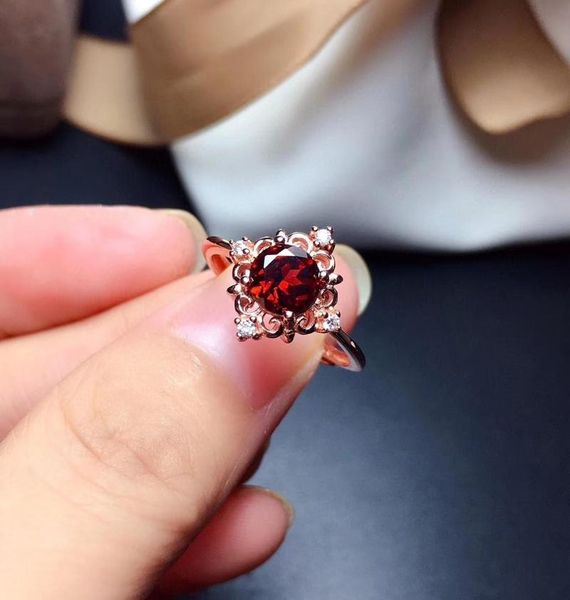 

cluster rings sale elegant green diopside/red garne ring for girl 925 silver jewelry birthday anniversary gift natural gem bright good color, Golden;silver