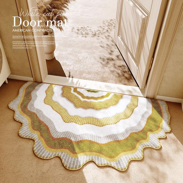 

carpets nordic style half round entrance doormat semicircle bathroom water absorption carpet home bedroom rug bedside soft blanket mat
