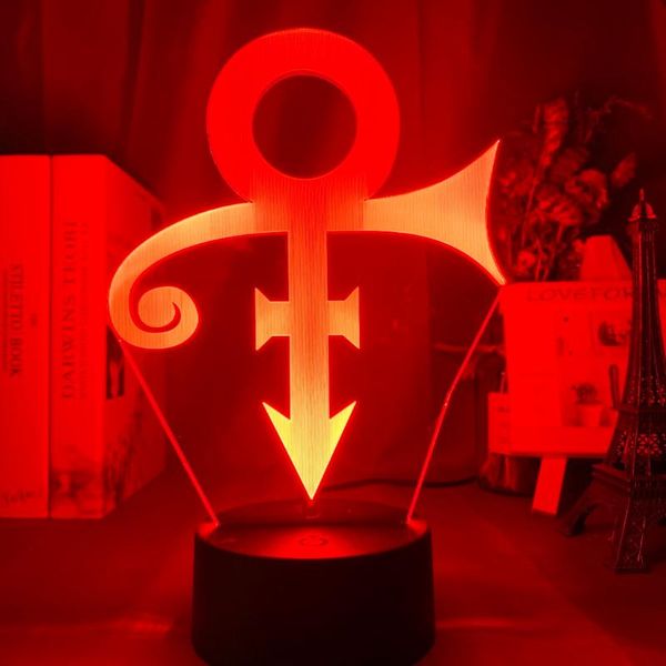 

night lights acrylic led light prince symbol logo nightlight for office room decoration touch sensor color changing table usb lamp