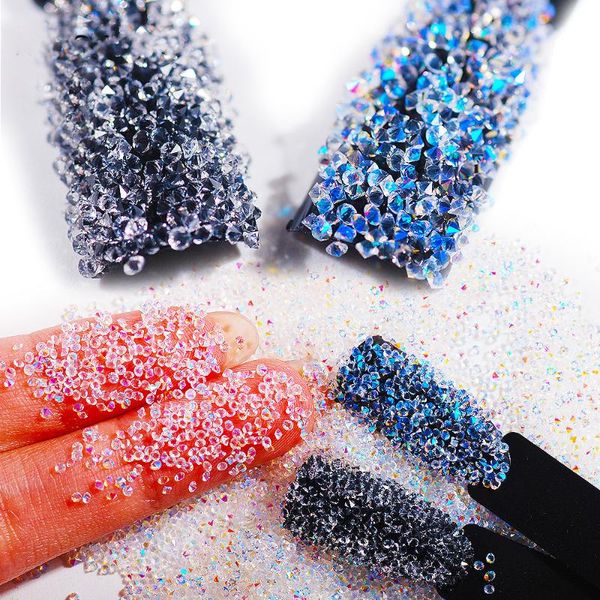 

nail art decorations 1.3mm clear crystal ab miniature diamond glass rhinestones charms for fashion shine manicure design decoration 2880pcs/, Silver;gold