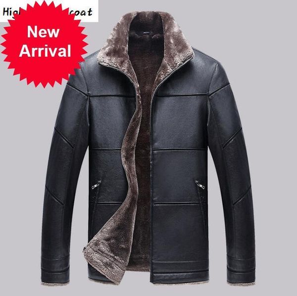

men's winter new collar one male fur coats men fashion slim jacket mens thick r leather clothes m-8xl, Black;brown