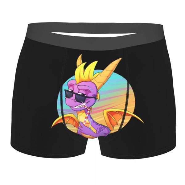 

underpants spyro cute dragon summer vibes breathbale panties man underwear ventilate shorts boxer briefs, Black;white