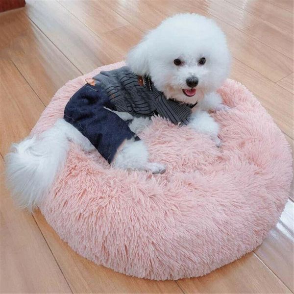 

cat beds & furniture pet dog s calming bed round nest warm soft fluffy comfortable sleeping