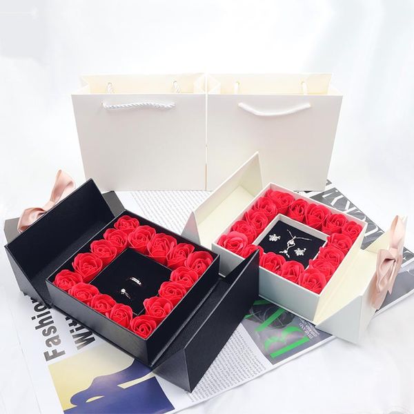 

party favor gift box packaging rose flower wedding girlfriend birthday eternal mother's day valentines christmas gifts