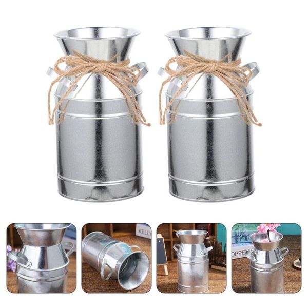 

planters & pots 2pcs metal flower buckets table centerpiece decorations vintage vases
