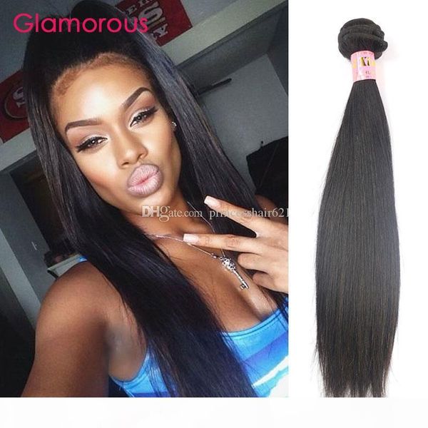 

glamorous human hair weave brazilian malaysian indian peruvian virgin hair bundles 1 piece 100g pcs straight hair extensions for black women