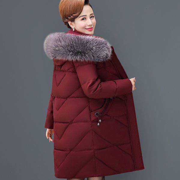 

Women's Mother Winter Parka Color Temperament Medium-aged Female Cotton Jacket Plus Size 9syz, Black