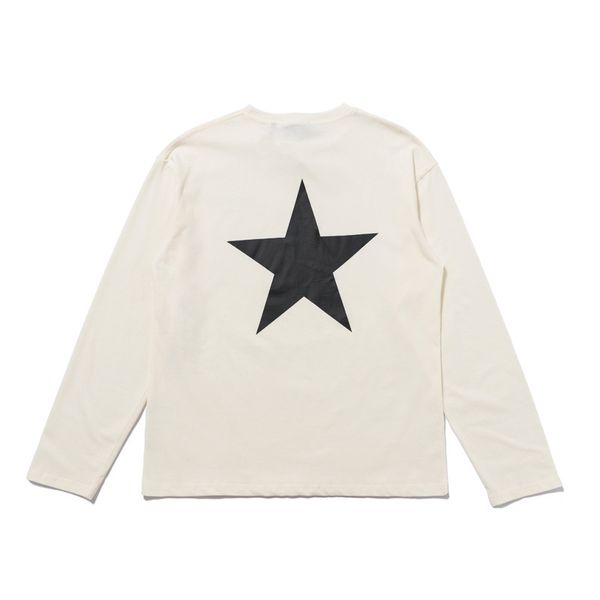 

fear of god double line essentials high street trend loose five pointed star long sleeve t-shirt fog bottom coat, White;black