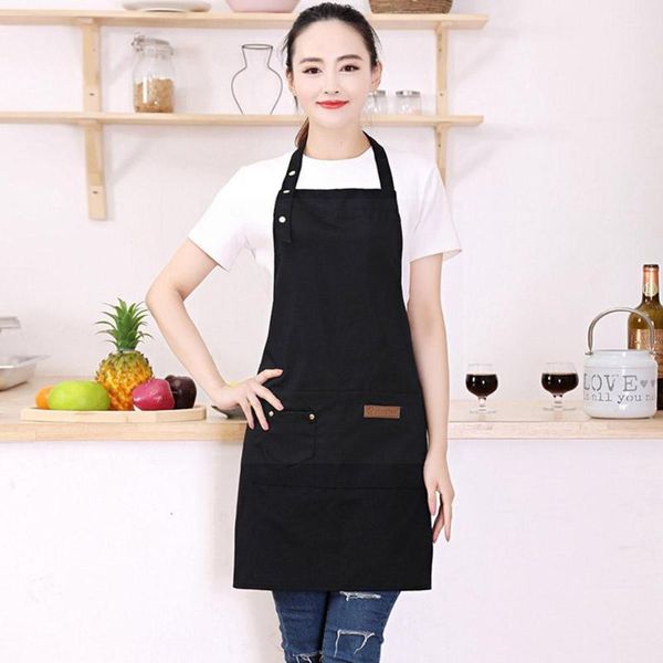 

aprons men women halterneck apron washable adjusted waterproof cooking baking pocket erasable kitchen craft wear oil-proof hand ut k9q8