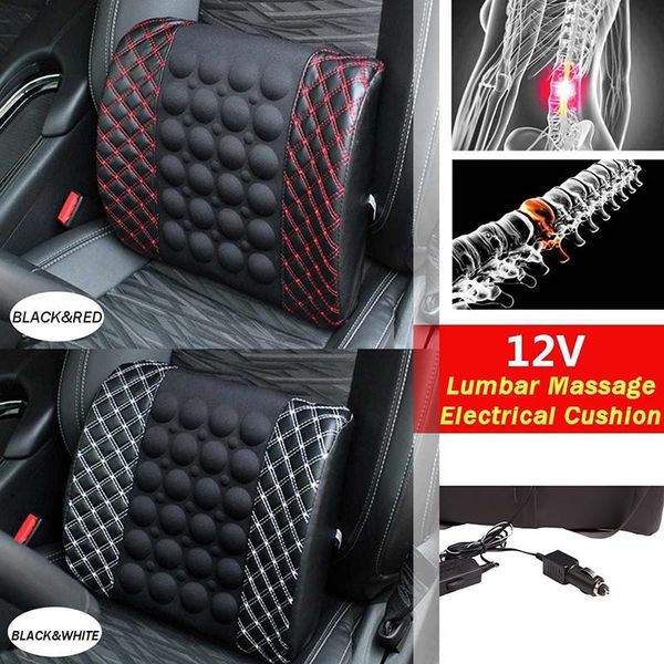 

seat cushions 12v car massage lumbar cushion electric back waist support