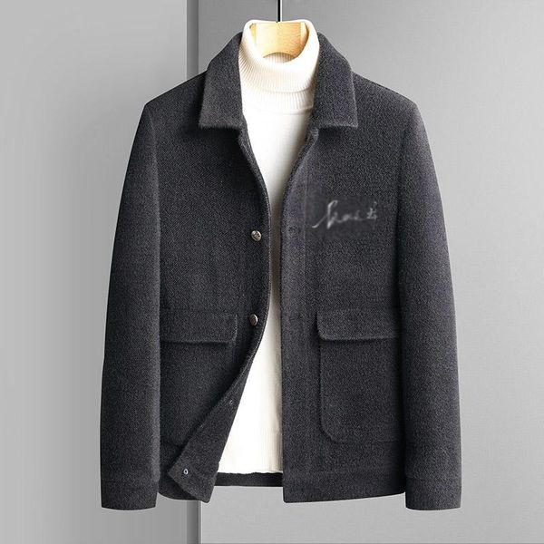 

men's jackets autumn winter men casual jacekt black coffee gray thicken warm quilted basic coat turn down collar single breasted outfit, Black;brown