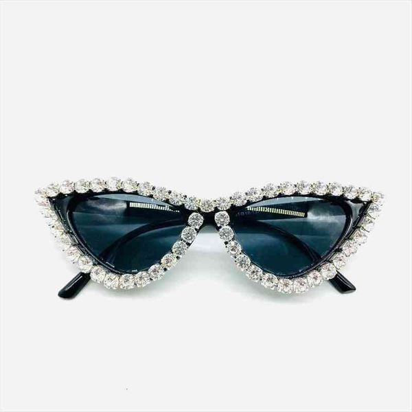 

zaolihu diamond cat eye women sunglasses gorgeous handmade crystal lady summer shades uv400 eyewear vendor sun glasses gafas, White;black
