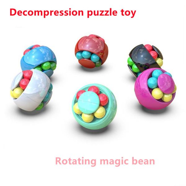 

fidget toys new rotating magic bean ball cross-border supply of fingertip gyro decompression magic cube children's finger puzzle