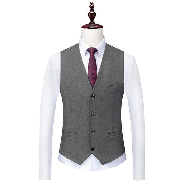 

men's vests fashion men waistcoat solid color v neck sleeveless buttons blazer plus size formal business jacket 4xl 5xl 6xl, Black;white