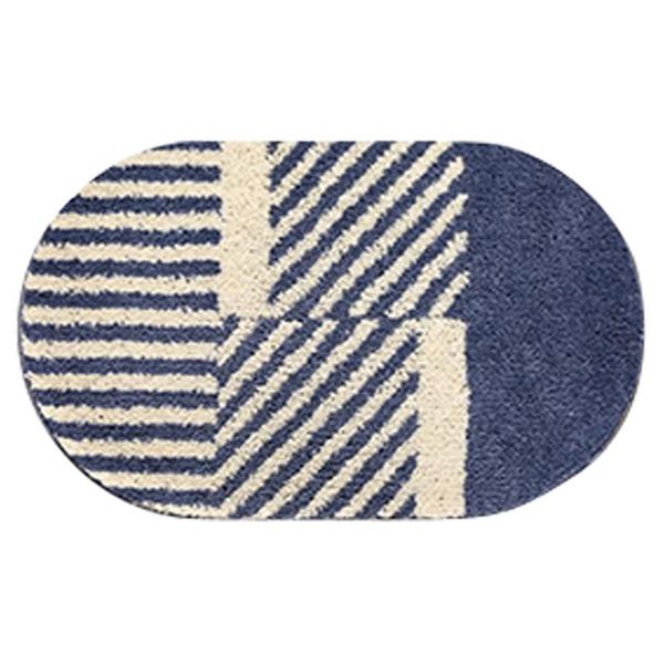 

bath mats water absorbent modern non slip bedroom machine washable kitchen area rug ultra soft shower mat home decor striped oval