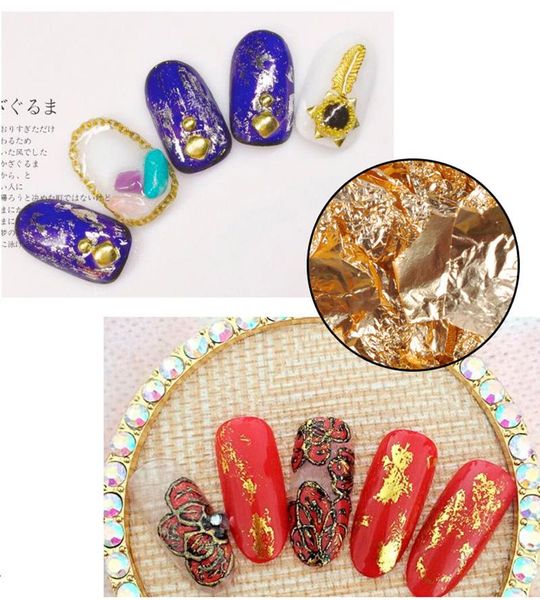 

stickers & decals 50 box/lot gold silver irregular aluminum foil paper nail art sticker 3d glitter flower starry sky foils, Black