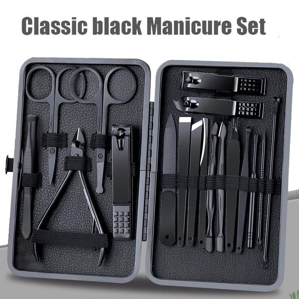 

nail art kits 18 pcs manicure clippers set professional scissors pedicure stainless steel household portable tool
