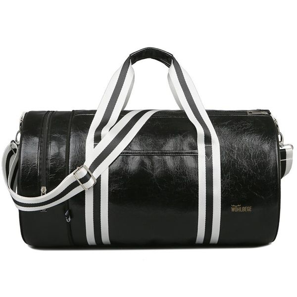 

duffel bags travel pu leather handbags shoulder men gym weekend hand luggage