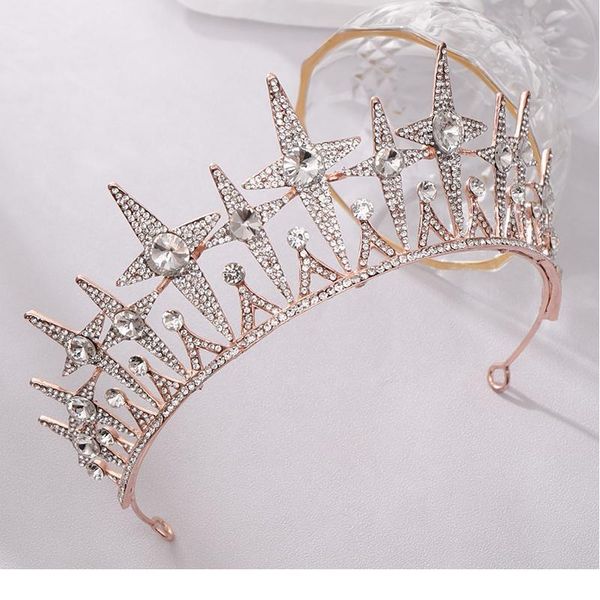 

new rose gold rhinestone queen wedding crown bridal tiara crystal hair jewelry tiaras and crowns diadem wedding hair acc jlltue, Silver
