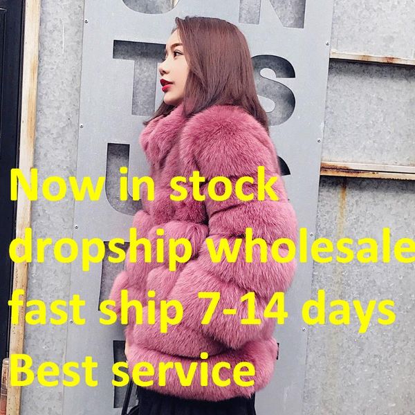 

women's fur & faux 2021 stitching mid-length coat women, Black