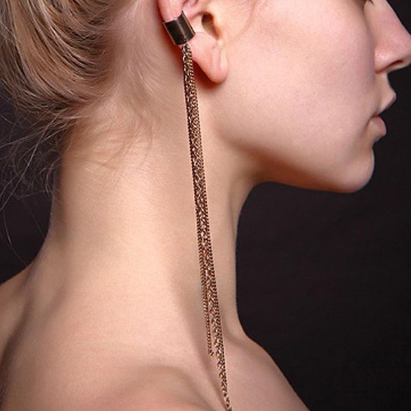 

dangle & chandelier 2021 fashion tassels clip earrings street hip hop ear clips without piercing punk earring women girls jewelry, Silver