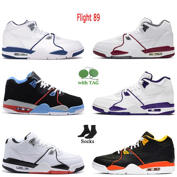 

men outdoor sport basketball shoes flight 89 89s true blue chicago chicago white court purple mens trainers rucker park raygun designer snea, White;red