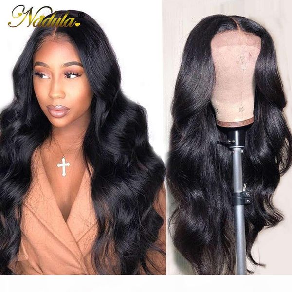 

nadula 13*4 4*4 brazilian body wave wig medium brown front human hair 360 lace frontal wigs for women, Black;brown