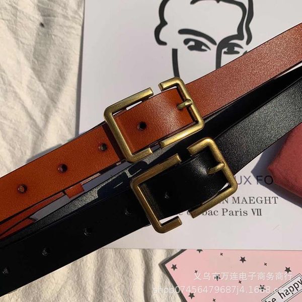 

belts elegzo for women retro solid color jeans belt female cow leather plate buckle waistband selling, Black;brown