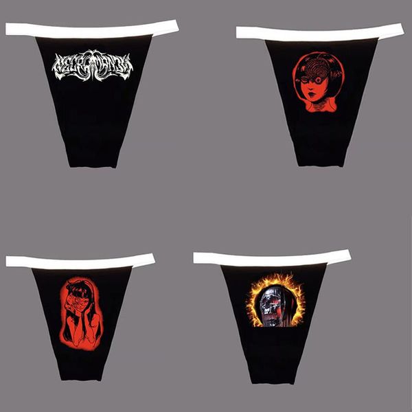 

women's panties harajuku kawaii gothic punk dark street hiphop rap 1of1, Black;pink