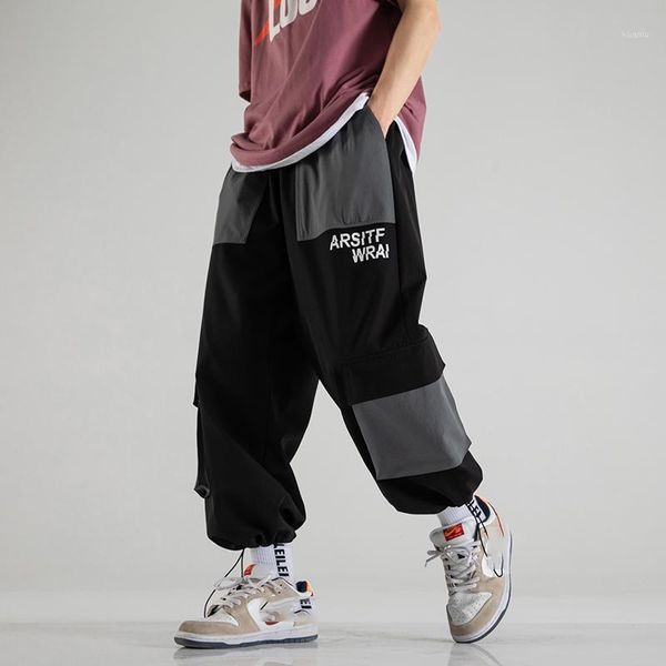 

men's pants 2021 ankle-length streetwear spring autumn hip hop harem casual korean oversize 5xl 6xl pocket joggers trousers, Black