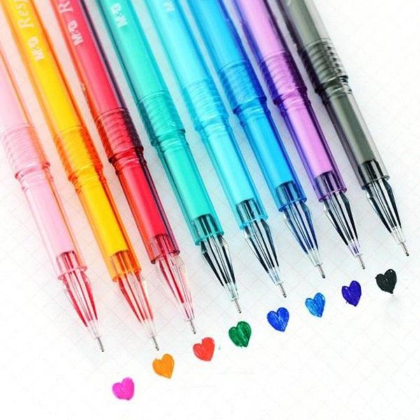 

gel pens 12pcs/set diamond head refills pencil supplies candy color roller ball pen refill student writing painting
