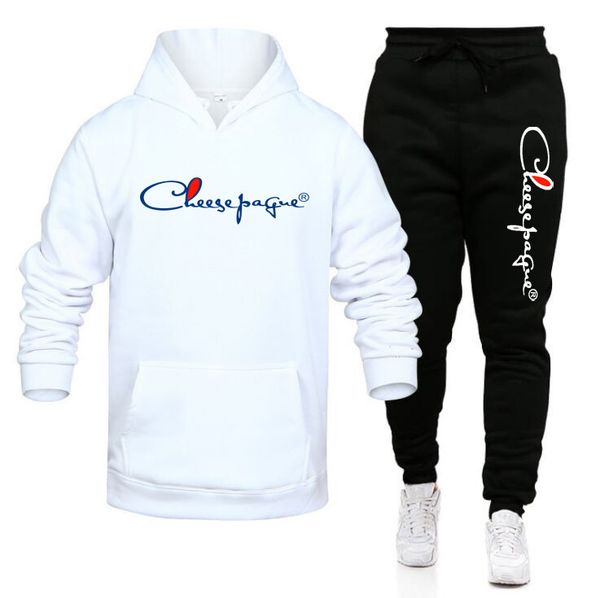 

men's women's tracksuit hoodies+pants jogging sweatpants sets winter fleece jogger sports suit sweatshirt pullover fashion, Gray