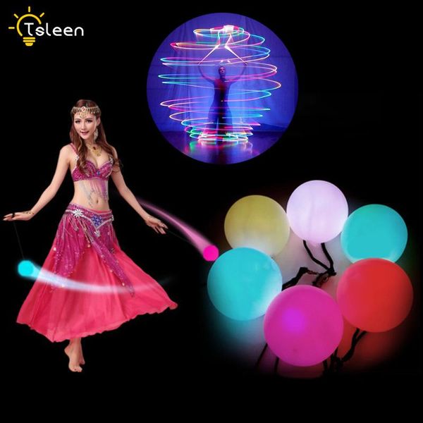 

belly dance balls rgb glow led poi thrown balls novelty light for belly dance hand props stage performance accessories