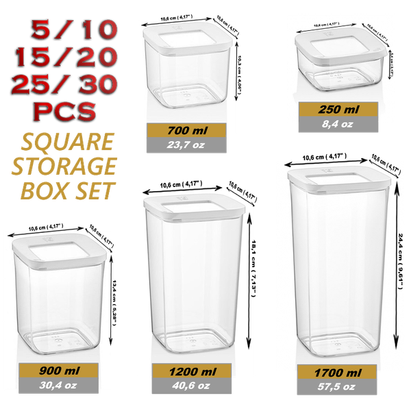 

storage bottles & jars 5-30 piece box pantry kitchen refrigerator organizer food vacuum rice pasta coffee candy european modern