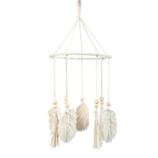 

decorative objects & figurines woven leaf wind chimes tassels tapestry bedroom decor kids room tents hanging decoration windbell crib orname
