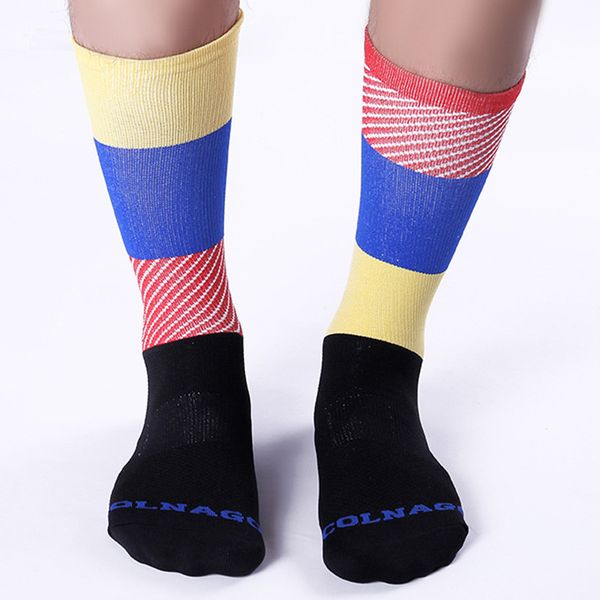 

men colnago cycling socks men outdoor mount sports wearproof bike footwear for road bike socks running socks sport, Black