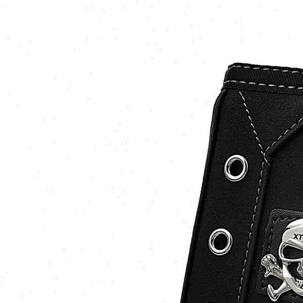 

men boy biker casual trifold mini wallet pusrse with safe key chain, Red;black