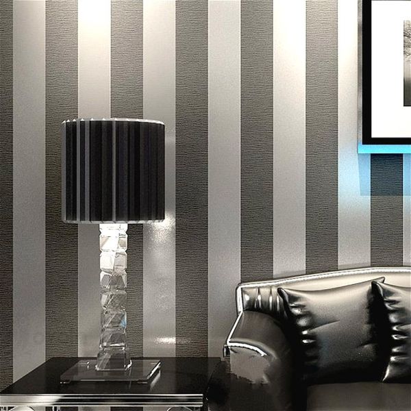 

wallpapers vertical striped wallpaper home decor for living room bedroom wall coverings metallic black silver modern luxury paper