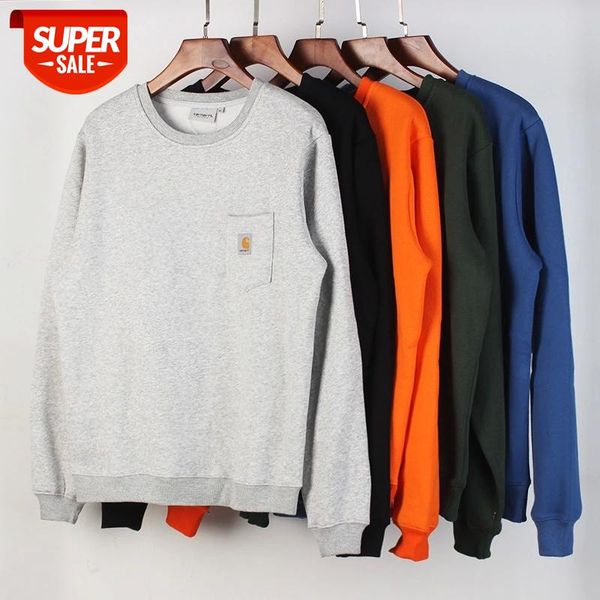 

men's and women's autumn and winter long-sleeved loose plus velvet pullover hip-hop casual brand clothing 2021 new #5p76, White;black