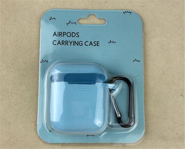 

for apple airpods silicone soft ultra thin case shield protector earphone sleeve pouch for air pods earphone set with hook retail box