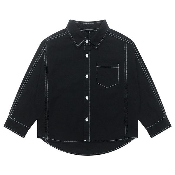 

A generation of spring and autumn new Korean children's lapel long sleeve shirt tide fan baby baby casual jacket, White;black